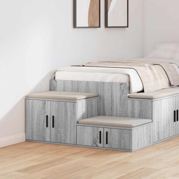 vidaXL Armadio 2 pcs Grigio Sonoma 127 x 41 x 40 cm Legno multistrato