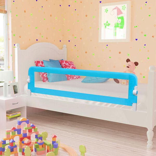vidaXL Sponde Letto di Sicurezza per Bambini Blu 120x42cm Poliestere