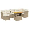 vidaXL Set Divano da Giardino 8 pz con Cuscini Beige in Polyrattan