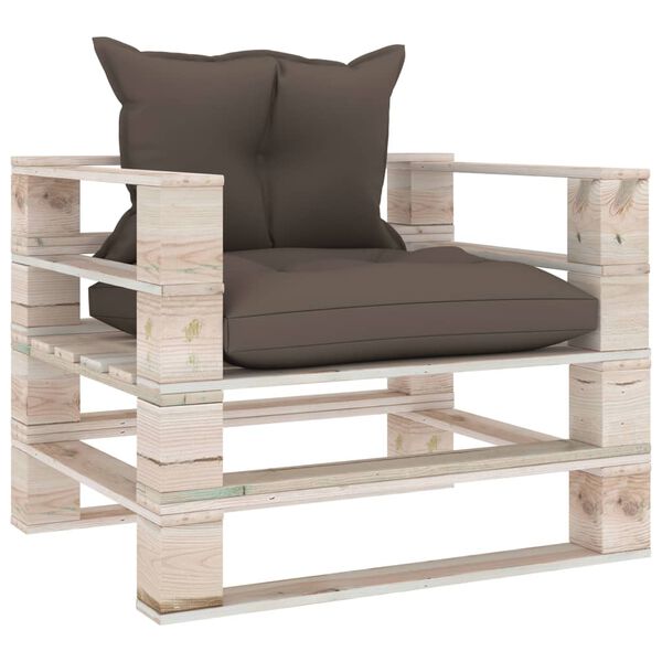 vidaXL Set Salotto Giardino su Pallet Cuscini 6 pz in Legno di Pino