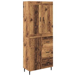 vidaXL Credenza con cassetto 2 pcs Legno vecchio Legno multistrato