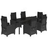 vidaXL Set da Pranzo da Giardino 7 pz Nero con Cuscini in Polyrattan