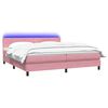 vidaXL Letto a Molle con Materasso e LED Rosa 180x210 cm in Velluto