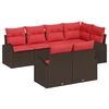 vidaXL Set Divano da Giardino Marrone polyrattan