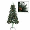 vidaXL Albero di Natale Preilluminato con Palline e Pigne 150 cm