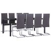 vidaXL Set Sala da Pranzo 9 pz in Similpelle Grigio