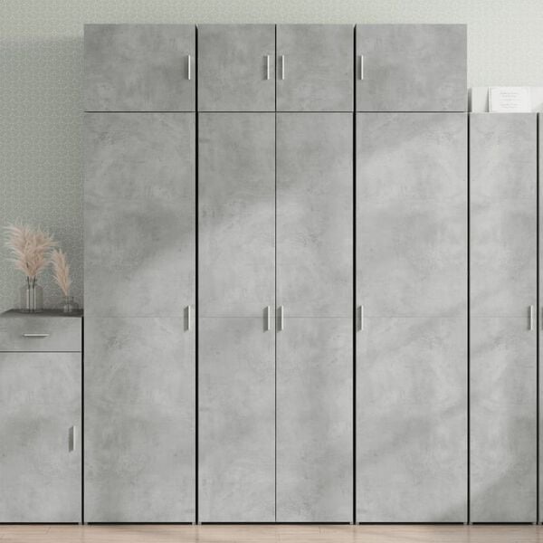 vidaXL Armadietto Grigio Cemento 70x42,5x225 cm in Legno Multistrato