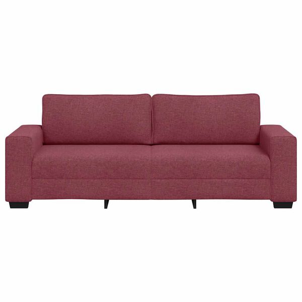 vidaXL Divano a 3 Posti Rosso Vino 220x77x82 cm in Tessuto