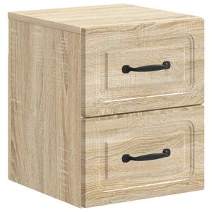 vidaXL Mobiletto da notte a muro Rovere Sonoma 34,5 x 33 x 40 cm