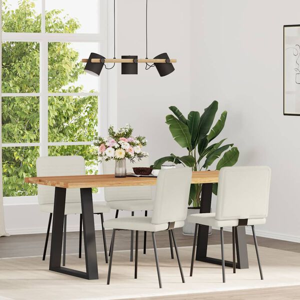 vidaXL Sedie da Pranzo 4 pz Crema in Velluto