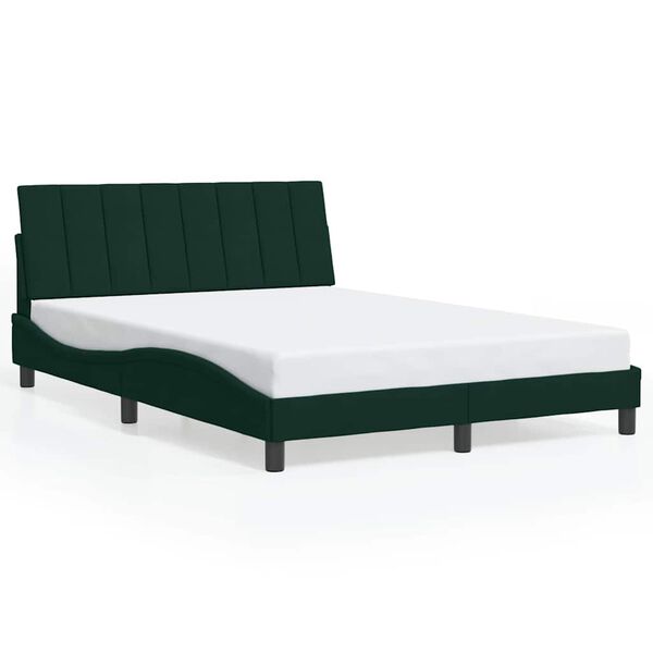 vidaXL Giroletto senza Materasso Hanko Verde Scuro 140x190 cm in Velluto