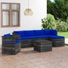 vidaXL Set Divani da Giardino su Pallet 7 pz con Cuscini Massello Pino