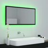 vidaXL Specchio da Bagno a LED Nero 90x8,5x37 cm in Acrilico