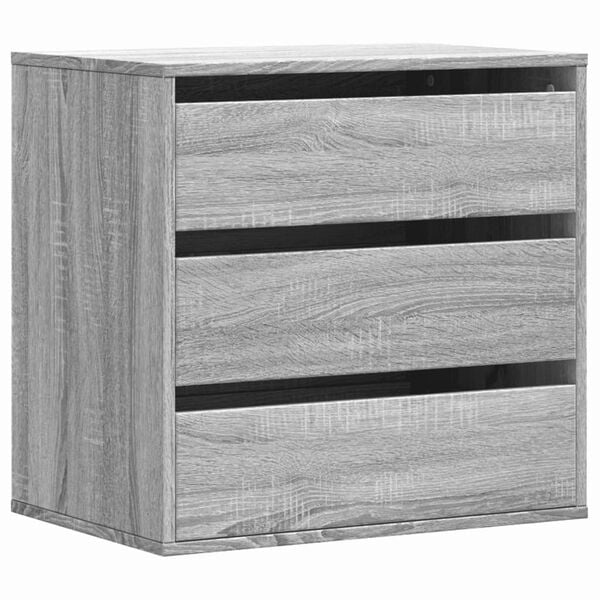 vidaXL Cassettiera Angolare Grigio Sonoma 60x41x58cm Legno Multistrato