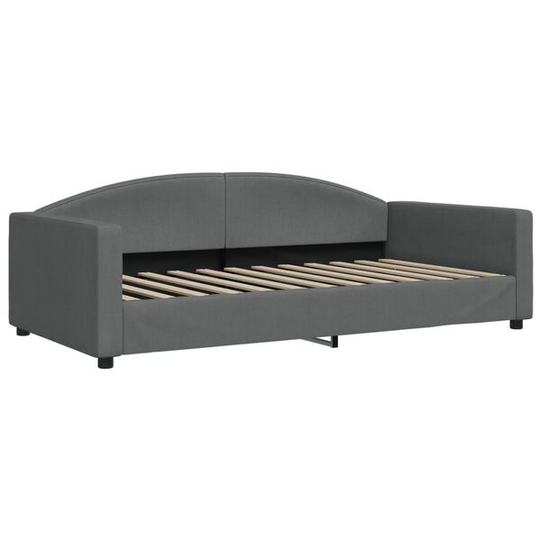 vidaXL Divano Letto Estraibile Materassi Grigio Scuro 100x200 Tessuto