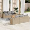 vidaXL Set Divani da Giardino 7 pz con Cuscini Beige in Polyrattan