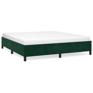 vidaXL Giroletto senza Materasso Verde Scuro 180x200 cm in Velluto