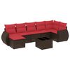 vidaXL Set Divani da Giardino 8 pz con Cuscini Marrone in Polyrattan
