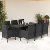 vidaXL Set da Pranzo da Giardino 9 pz con Cuscini Nero in Polyrattan