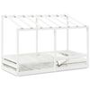 vidaXL Letto per Bambini con Tetto Bianco 90x200cm Legno Massello Pino