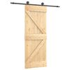 vidaXL Porta scorrevole Naturale e Nero 70 x 210 cm