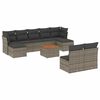 vidaXL Set Divano da Giardino 10 pz con Cuscini Grigio in Polyrattan