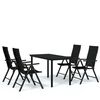 vidaXL Set da Pranzo da Giardino 5 pz Nero