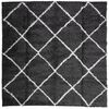 vidaXL Tappeto Shaggy PAMPLONA a Pelo Lungo Nero e Crema 120x120 cm