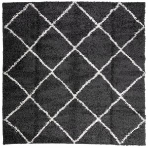vidaXL Tappeto Shaggy PAMPLONA a Pelo Lungo Nero e Crema 120x120 cm