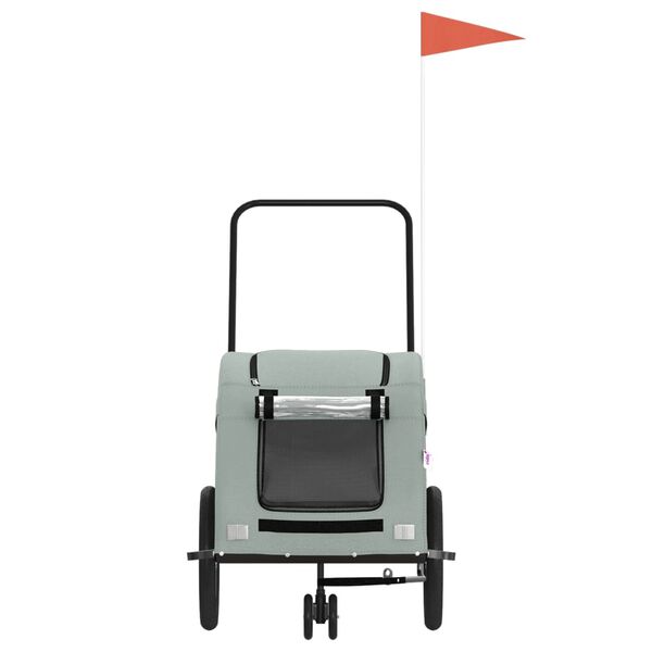 vidaXL Rimorchio da Bici per Animali Grigio Oxford e Ferro