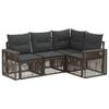 vidaXL Set Divano da Giardino 4 pz Grigio e Grigio Scuro polyrattan