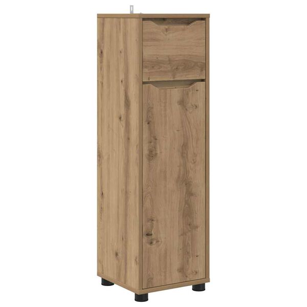 vidaXL Mobile da Bagno con porta Rovere artigianale 30,5 x 30 x 101 cm