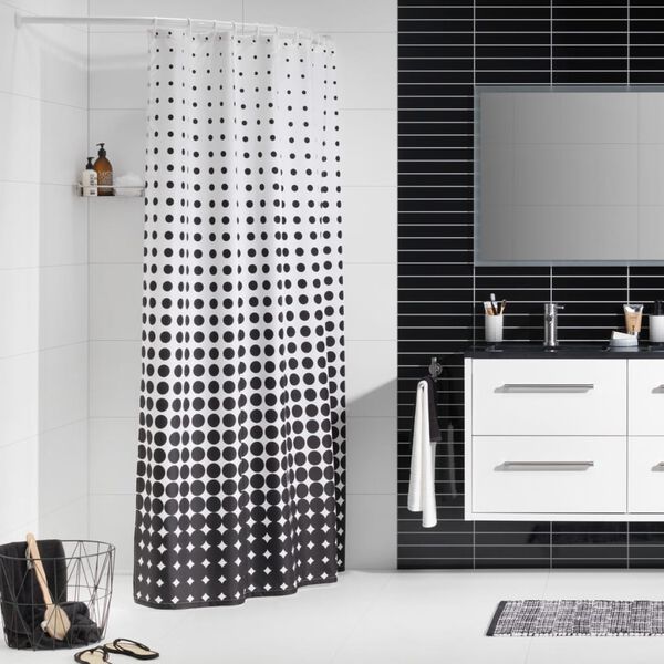 Sealskin Tenda per doccia Speckles 180 cm nera 233601319