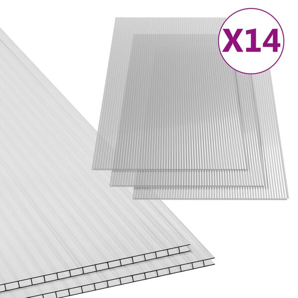 vidaXL Pannelli in Policarbonato 14 pz 4 mm 121x60 cm