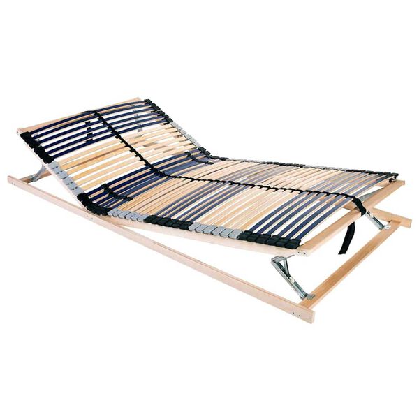 vidaXL Base a doghe Marrone 140 x 190 cm Legno massello di faggio