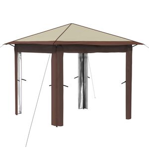 vidaXL Gazebo senza Parete 2,6 x 2,6 m Crema e Marrone