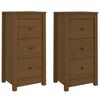 vidaXL Credenze 2 pz Ambrate 40x35x80 cm in Legno Massello di Pino