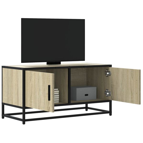 vidaXL Mobile TV Rovere Sonoma 80x34,5x40 cm Legno Multistrato Metallo