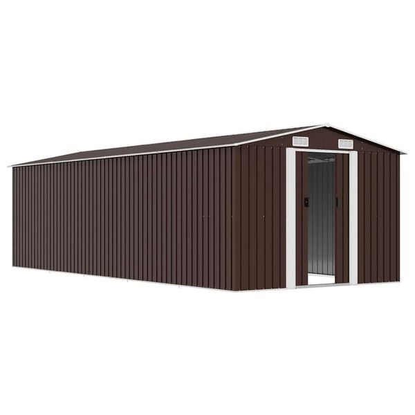 vidaXL Casetta da Giardino 257x580x181 cm in Metallo Marrone