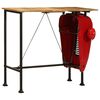 vidaXL Tavolino Bar Trattore Rosso e Marrone 55x120x107 cm Legno Mango