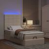 vidaXL Pouf Letto con Materasso e LED Crema 90x200 cm in Tessuto