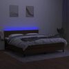 vidaXL Letto a Molle Materasso e LED MarroneScuro 180x200cm in Tessuto