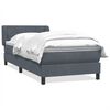 vidaXL Giroletto a Molle con Materasso Grigio Scuro 100x210 cm Velluto