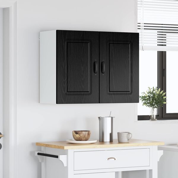 vidaXL Mobile da cucina con porta Kalmar Rovere Nero 80 x 31 x 60 cm