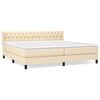 vidaXL Giroletto a Molle con Materasso Crema 200x200 cm in Tessuto