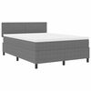 vidaXL Letto a molle con testiera Grigio chiaro e bianco 140 x 200 cm