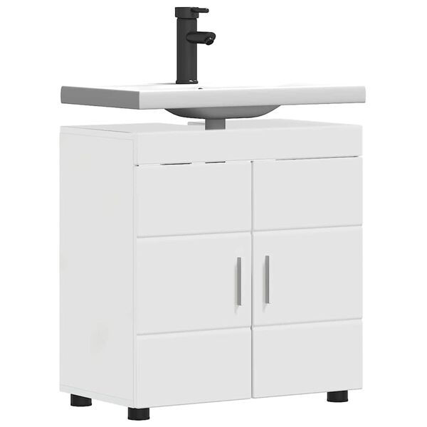 vidaXL Set di Armadi da Bagno TULUM Bianco Lucido 60 x 34 x 63 cm