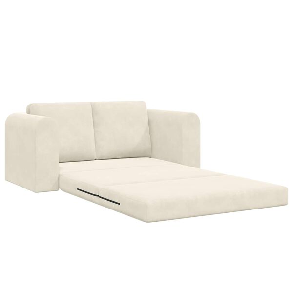 vidaXL Divano letto 60cm Crema Velluto