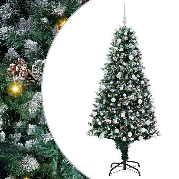 vidaXL Albero di Natale artificiale con 300 LED Verde 180 cm