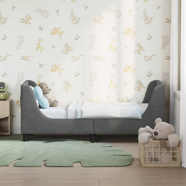 vidaXL Struttura letto per bambini con testata Grigio scuro